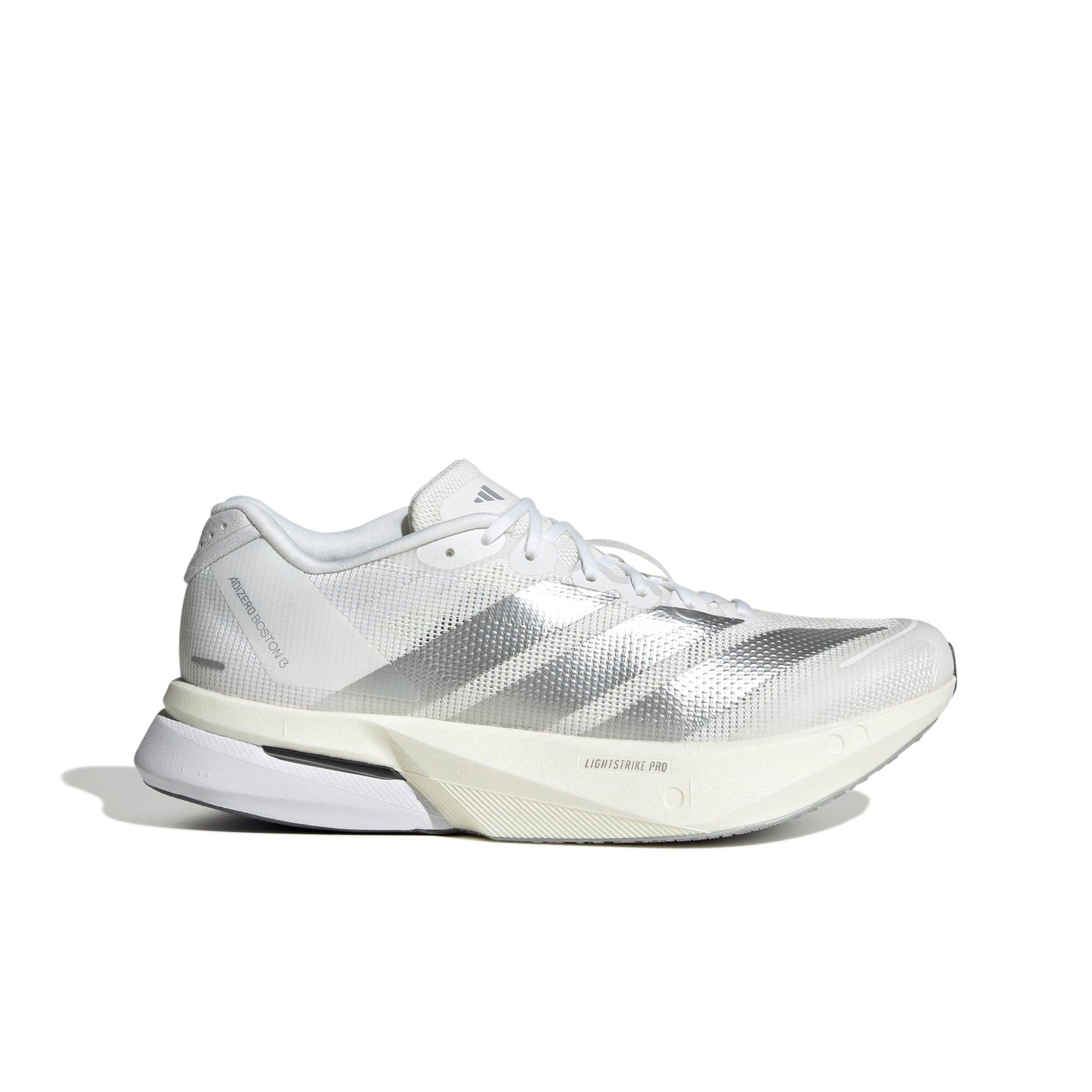 adidas Adizero Boston 13 "Ftwr White/Matte Silver/Dash Grey" Women's Running Shoe - WHITE/SILVER/GREY